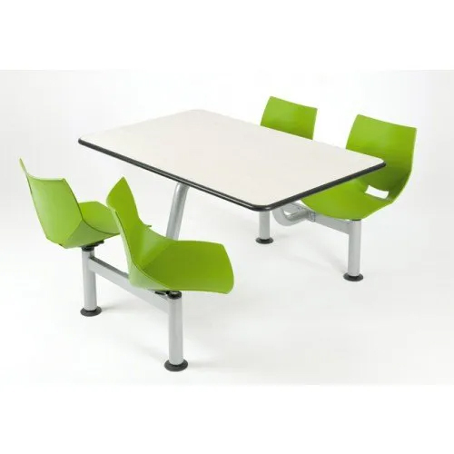 4 Seater Canteen Table - Color: Green And White