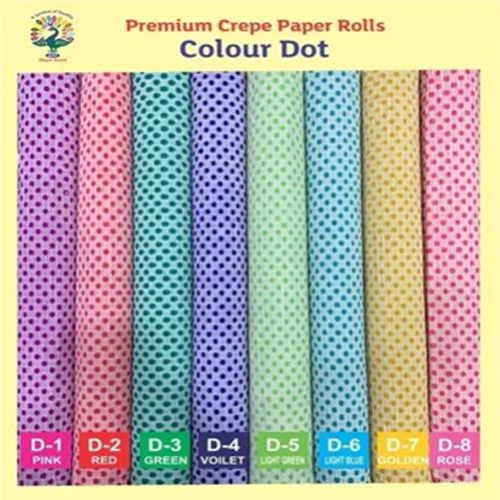 Colour Dot Crepe Paper Rolls - Feature: Disposable