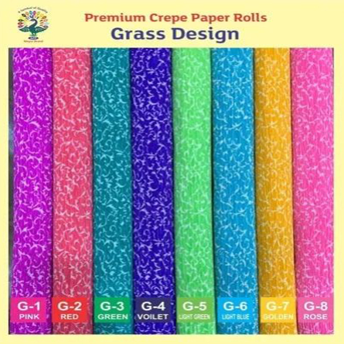 Grass Design Crepe Paper Rolls - Color: Multi Colour