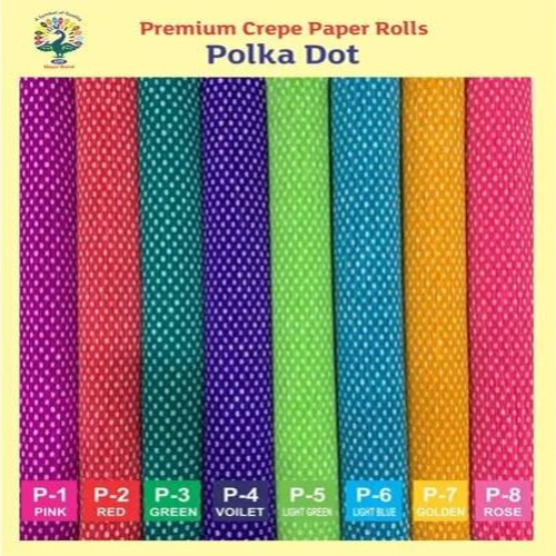 Polka Dot Crepe Paper Rolls - Color: Multi Colour