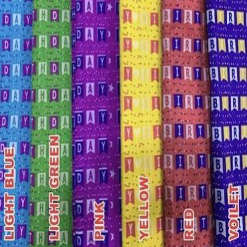 Birthday Design Crepe Paper Sheets - Color: Multi Colour