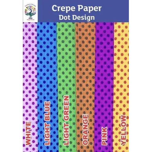 Dot Design Crepe Paper Sheets - Color: Multi Colour