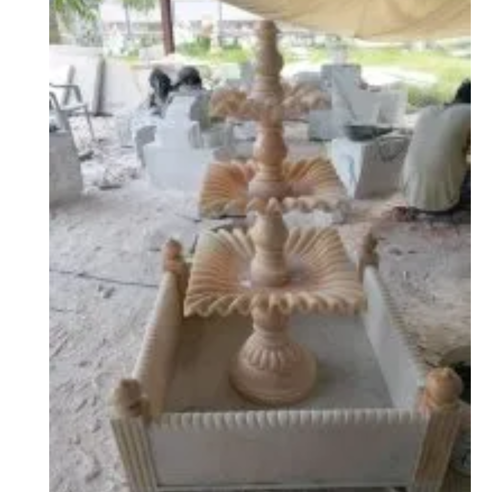 Carving pink marble water fountain