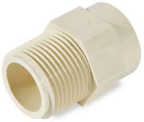Male Threaded Adaptor - Cpvc/brass, Ansi Standard Size, Hot Rolled Technique | High-pressure Reducing Fitting For Connecting Pipes