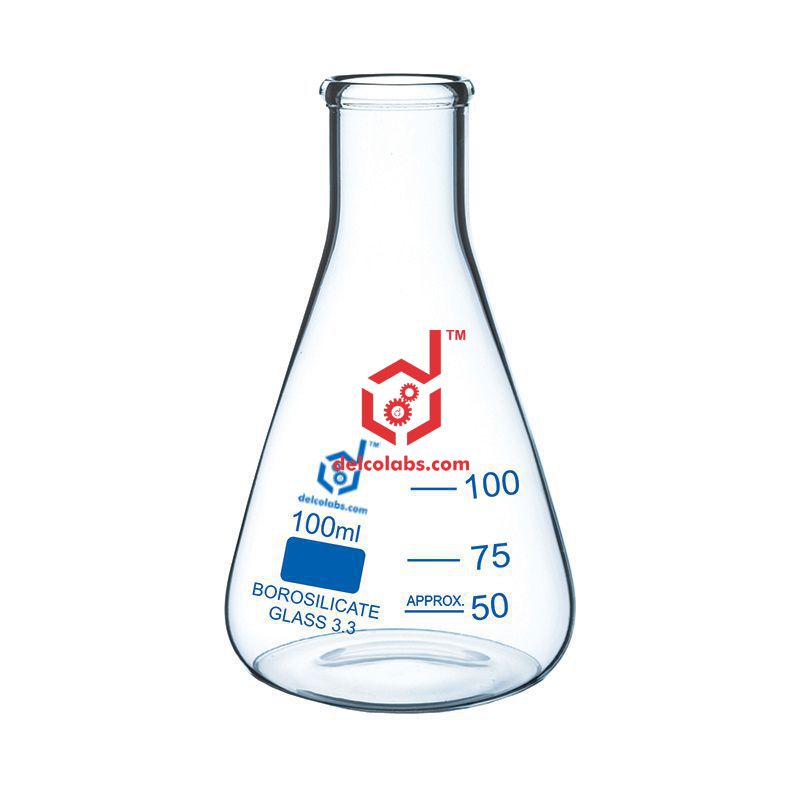 Flask Erlenmeyer, Narrow Mouth, Borosilicate Glass
