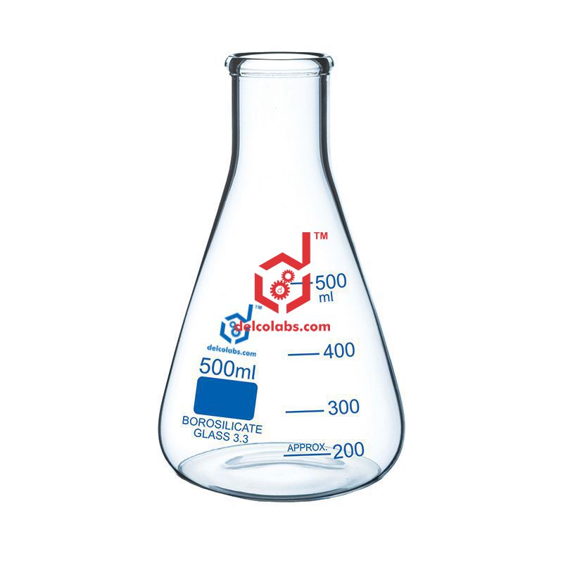 Flask Erlenmeyer, Narrow Mouth, Borosilicate Glass