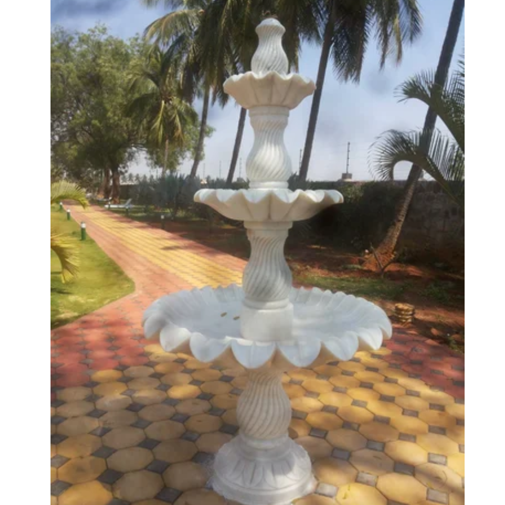 two different tier shape marble water fountain