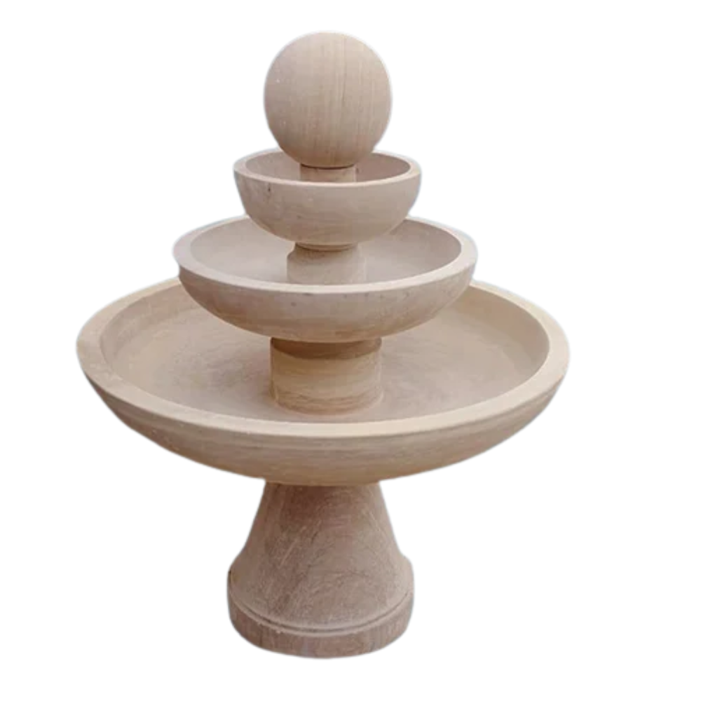 Stunning Look Garden Decorative Brown Sandstone Water Fountain - Power Source: None