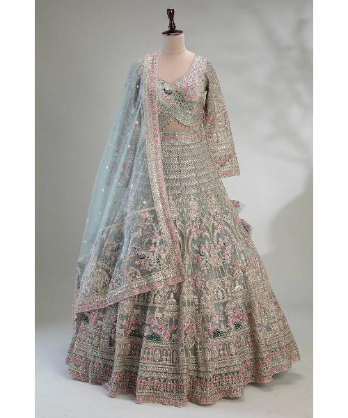 White bridal lehenga choli