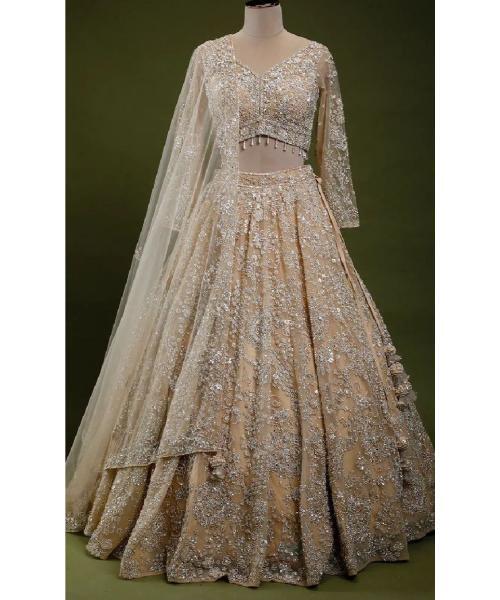 White bridal lehenga choli