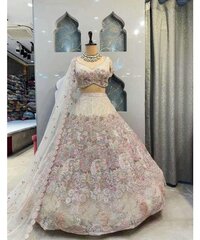 White bridal lehenga choli