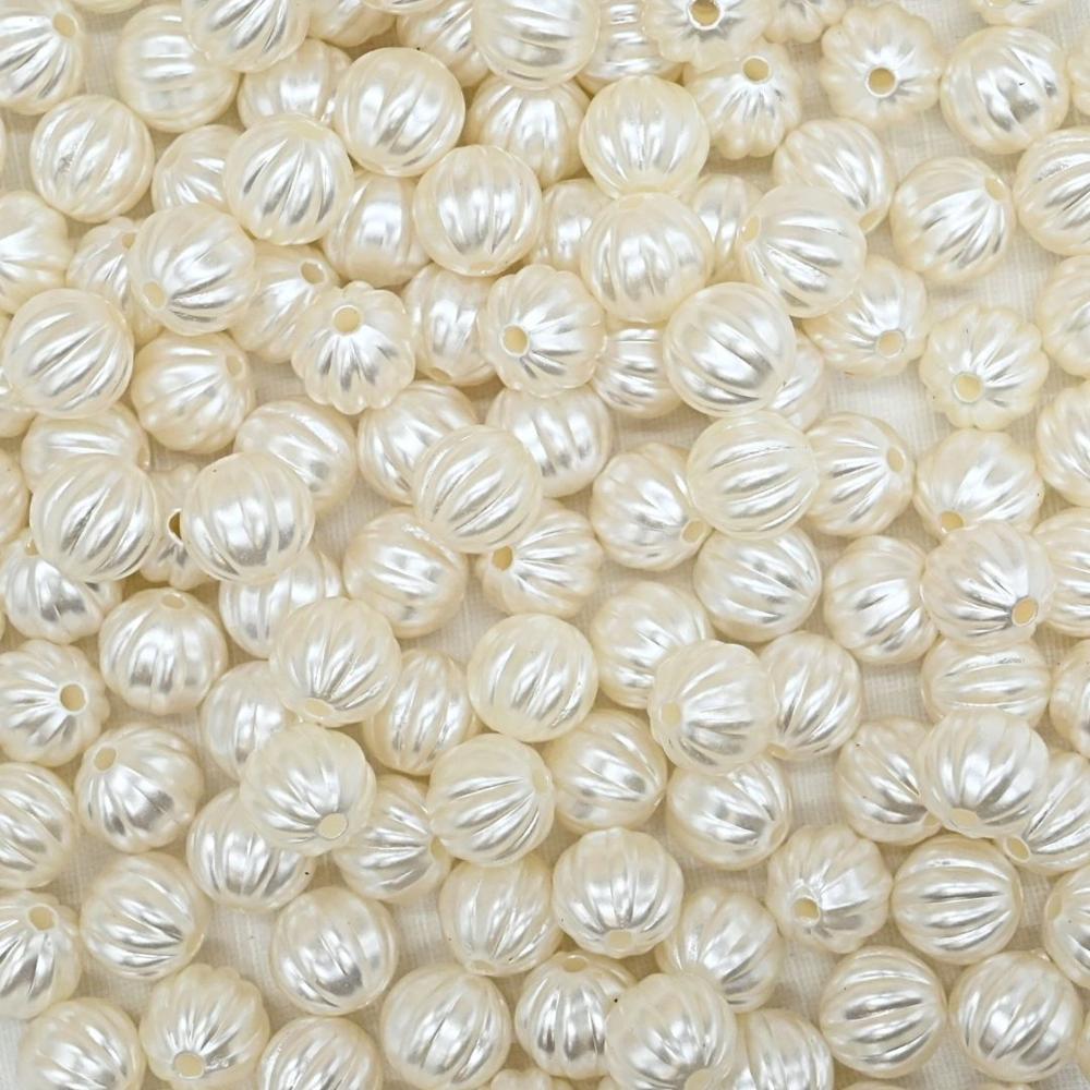 2 Hole Melon Pearlized Beads - 11mm, Shimmery Opaque Pearl Luster, Round Double Drill Holes, Non-breakable