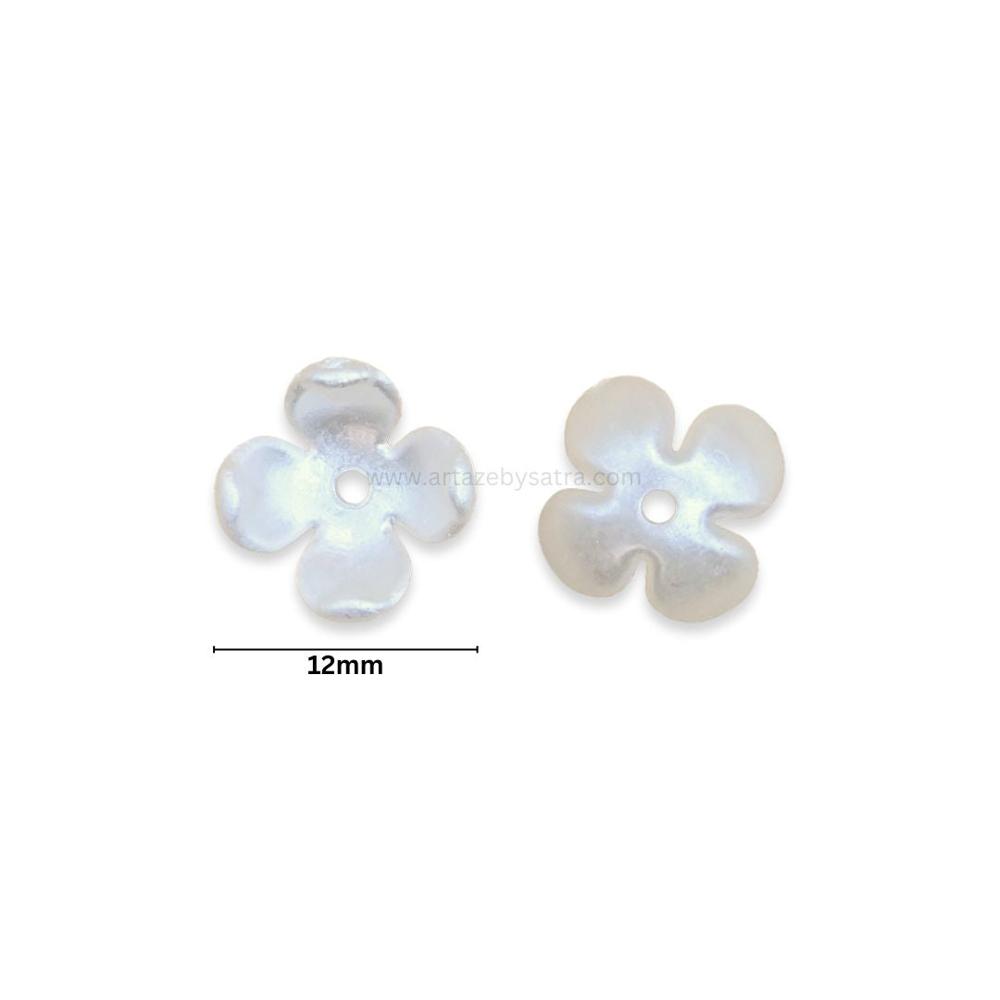 1 Hole Flower Pearlized Beads | Size : 12mm