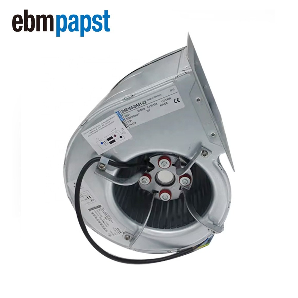 ebmpapst D4E160-DA01-22 230V AC 117W 160mm 1200RPM Ball Bearing Turbine Inlet Blower Centrifugal Cooling Fan