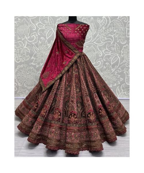 Maroon bridal lehenga choli