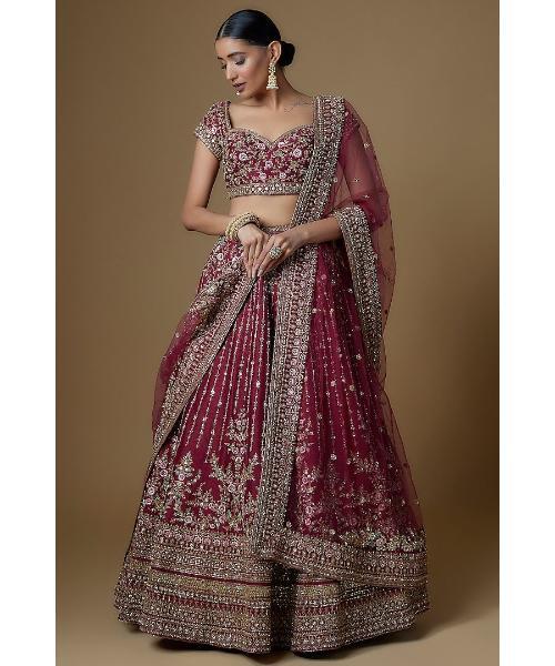 Maroon bridal lehenga choli