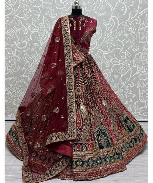 Maroon bridal lehenga choli