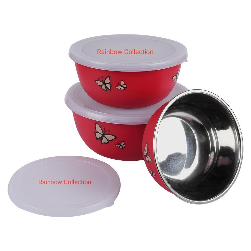 Stainless Steel Microwave Safe Euro Bowl Set of 3