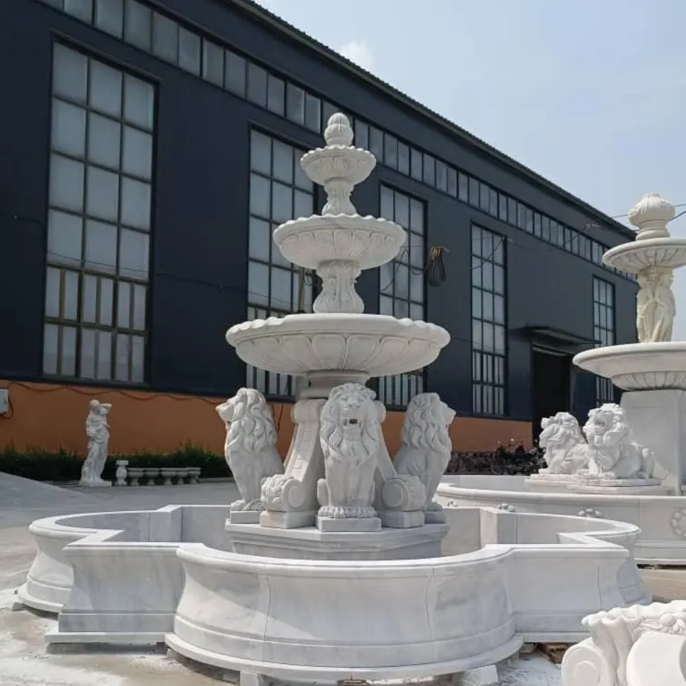great carving marble fountain
