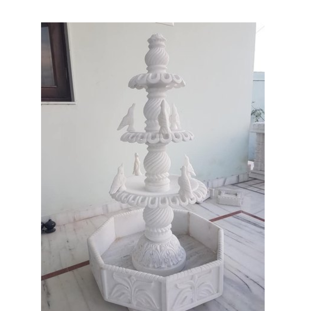 Great Carving Marble Fountain - Color: White