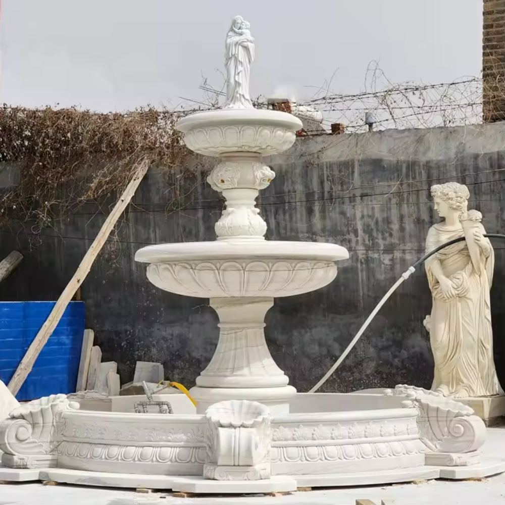 Great Carving Marble Fountain - Color: White