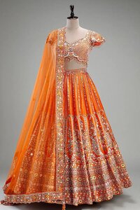 Orange bridal lehenga choli
