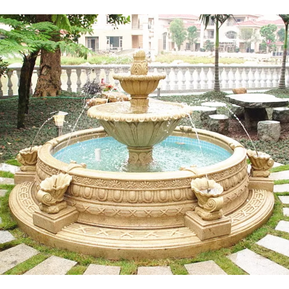 sandstone garden water fountain