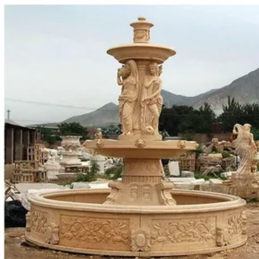 sandstone garden water fountain