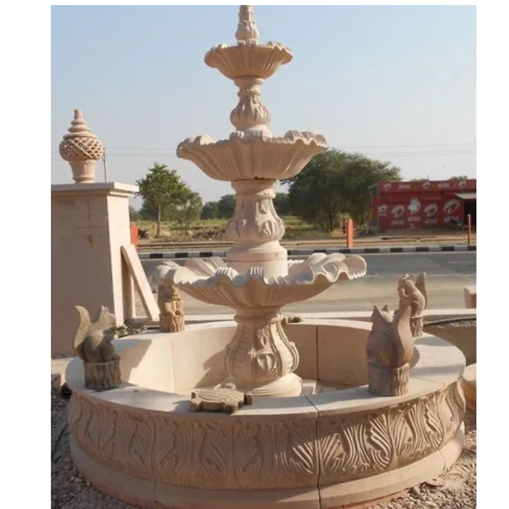 sandstone garden water fountain