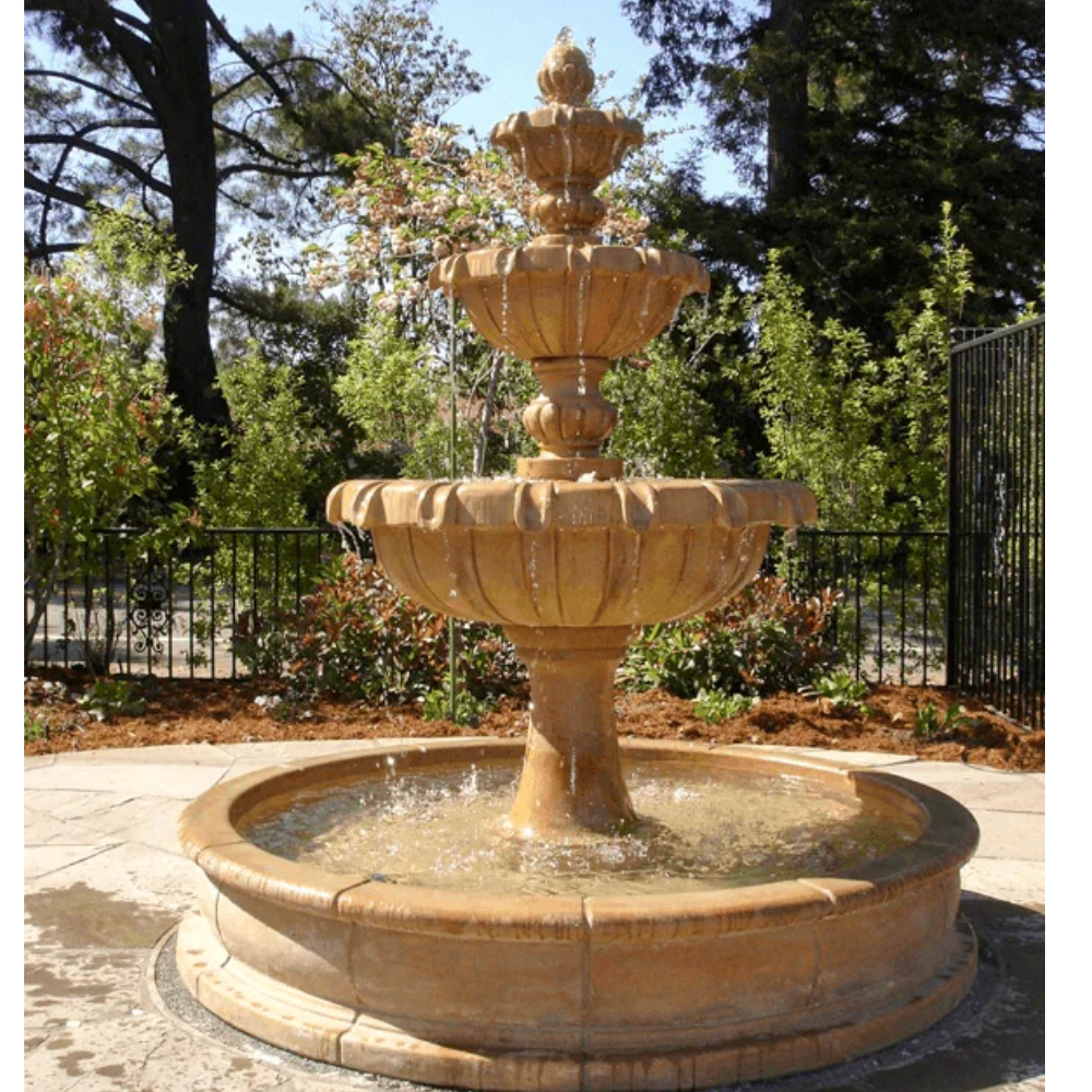 3 tier sandstone fountain