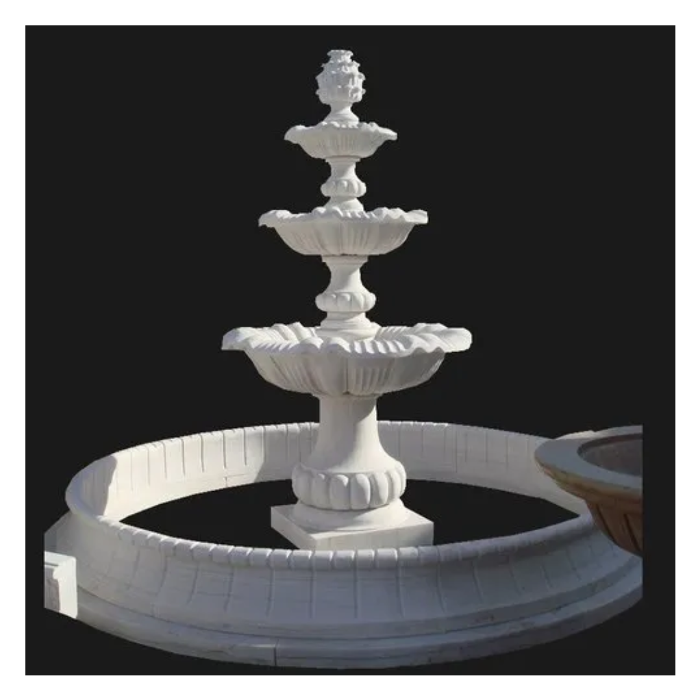 White Stylish Carving Marble Fountain