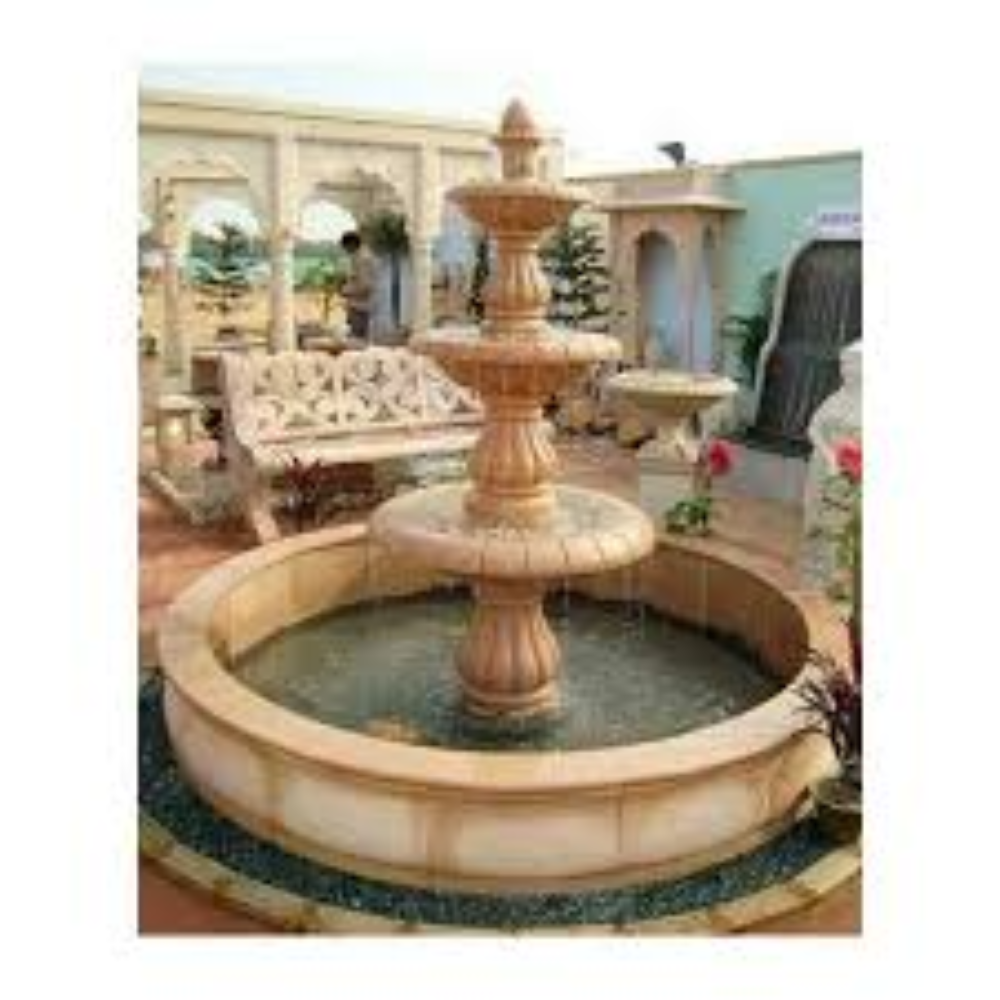 sandstone outdoor water fountain