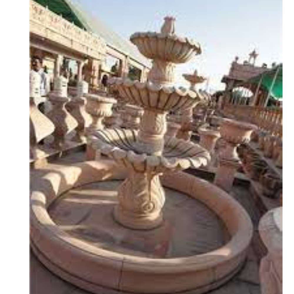 sandstone outdoor water fountain