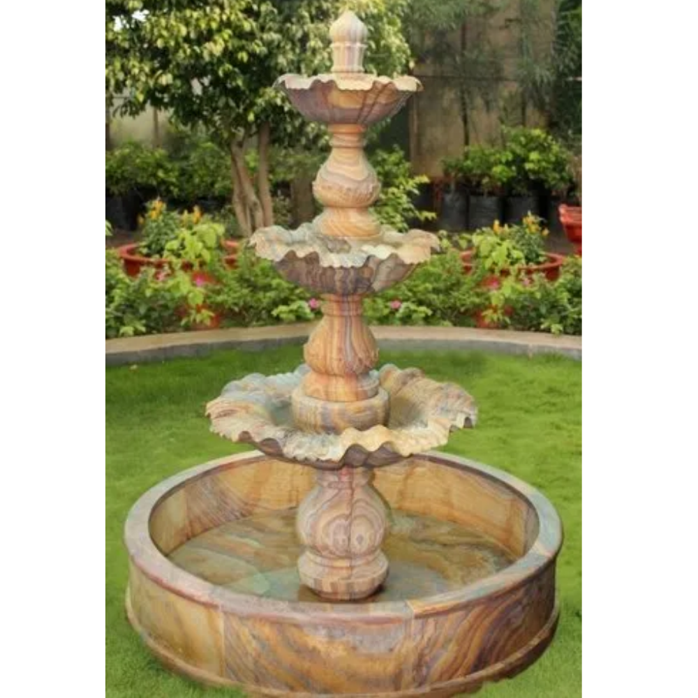 sandstone outdoor water fountain