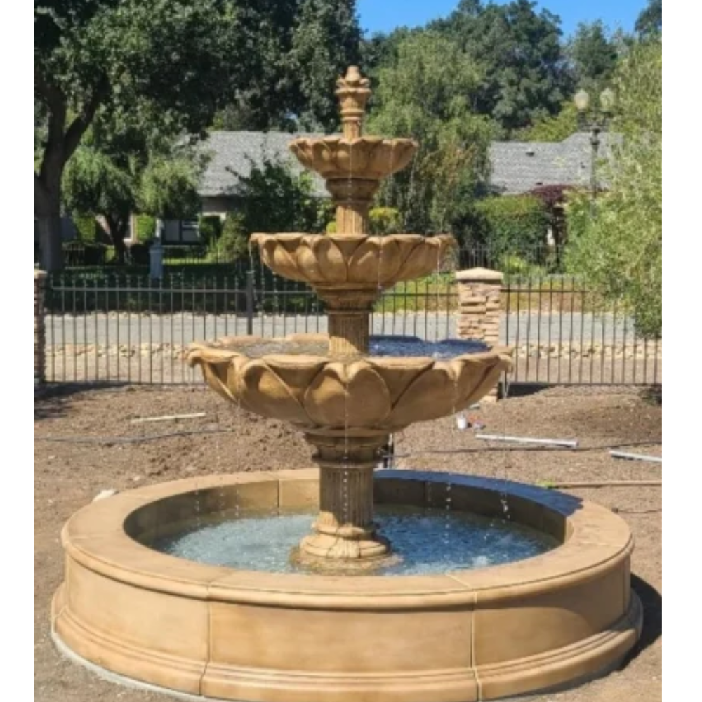 sandstone outdoor water fountain