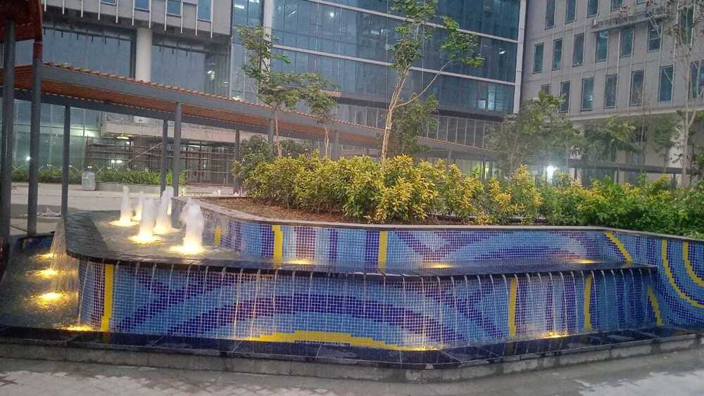 CRYSTAL MOSAIC TILES CAD DESIGN DLF GURGAON FOUNTAIN