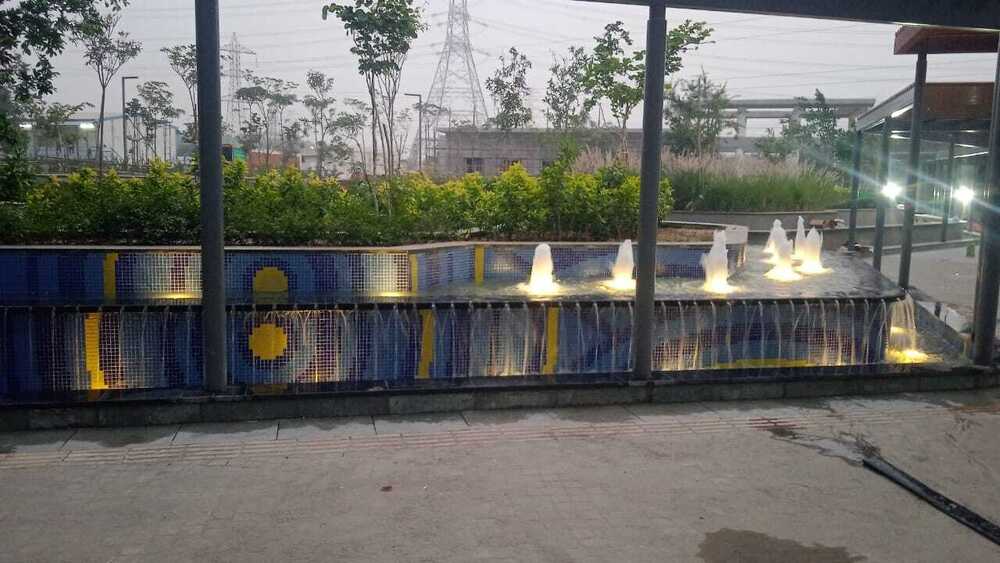 CRYSTAL MOSAIC TILES CAD DESIGN DLF GURGAON FOUNTAIN