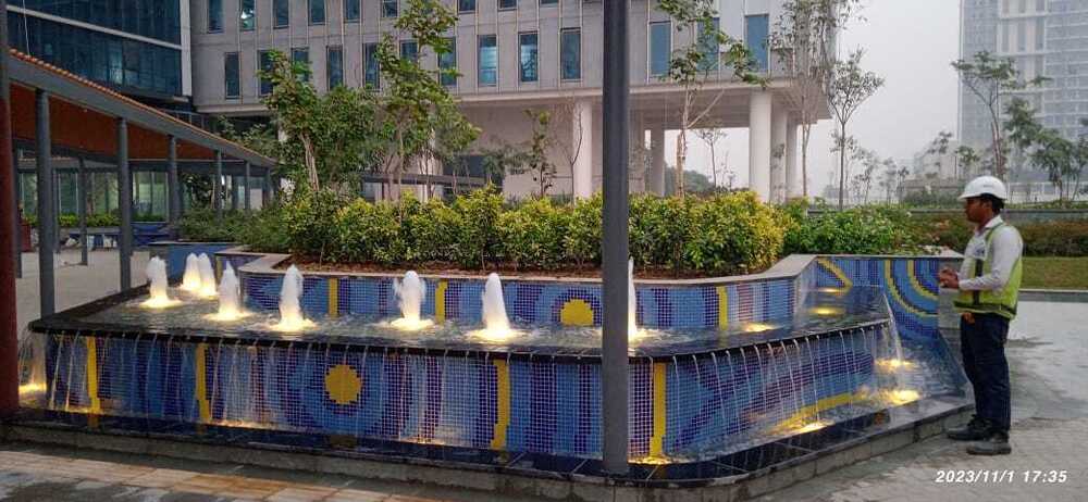 CRYSTAL MOSAIC TILES CAD DESIGN DLF GURGAON FOUNTAIN