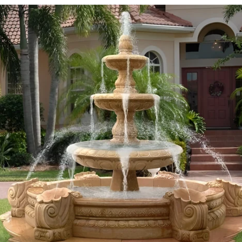 beautiful sandstone water fountain