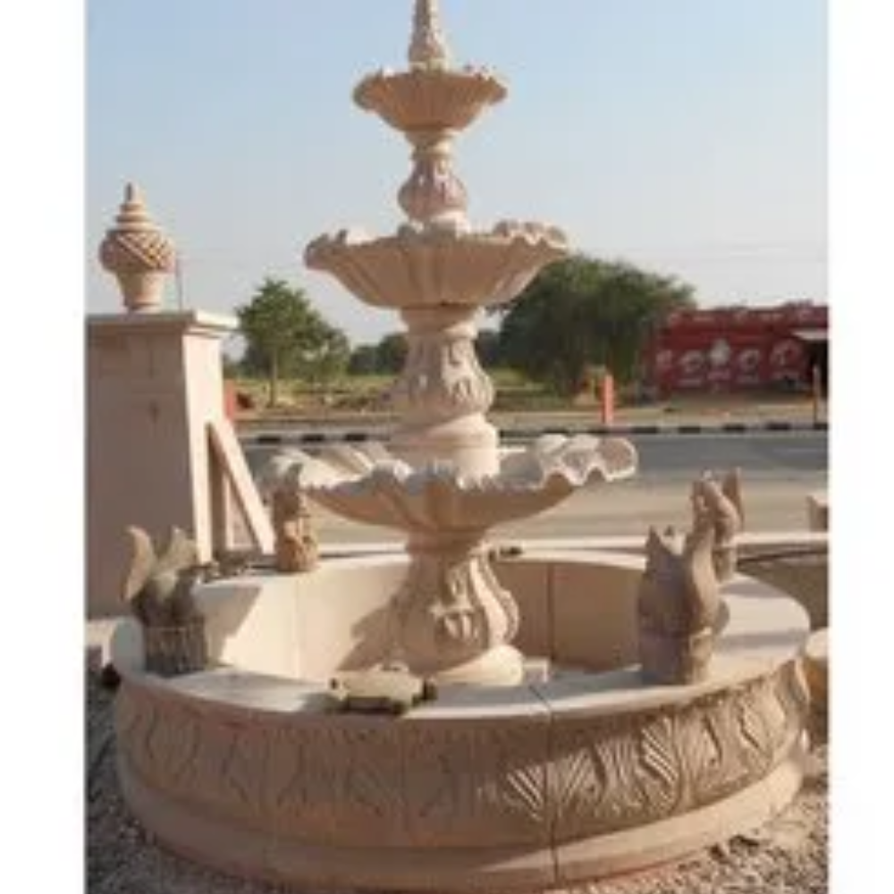 beautiful sandstone water fountain