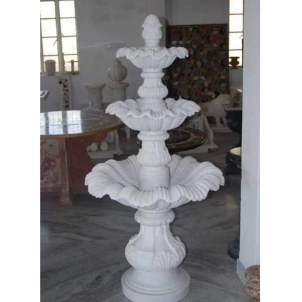 makrana white marble water fountain
