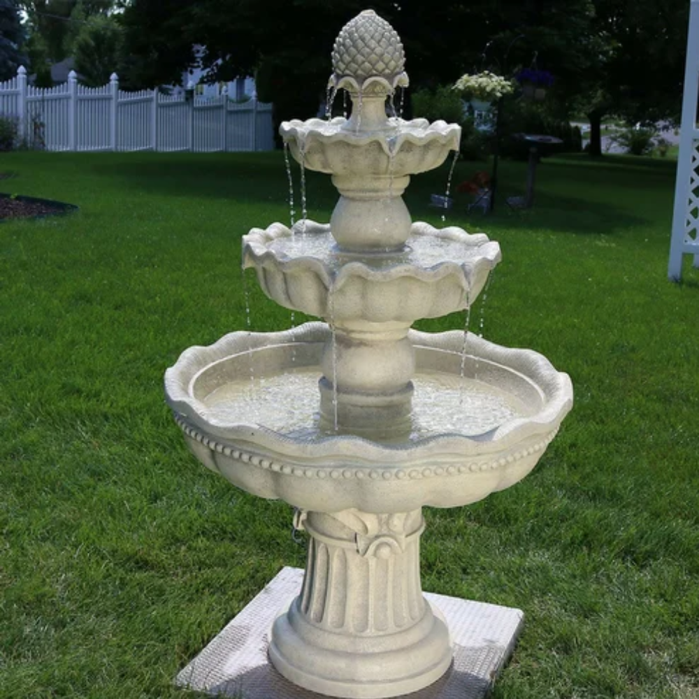 marble outdoor water fountain