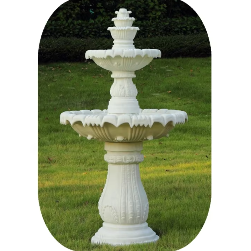 marble outdoor water fountain