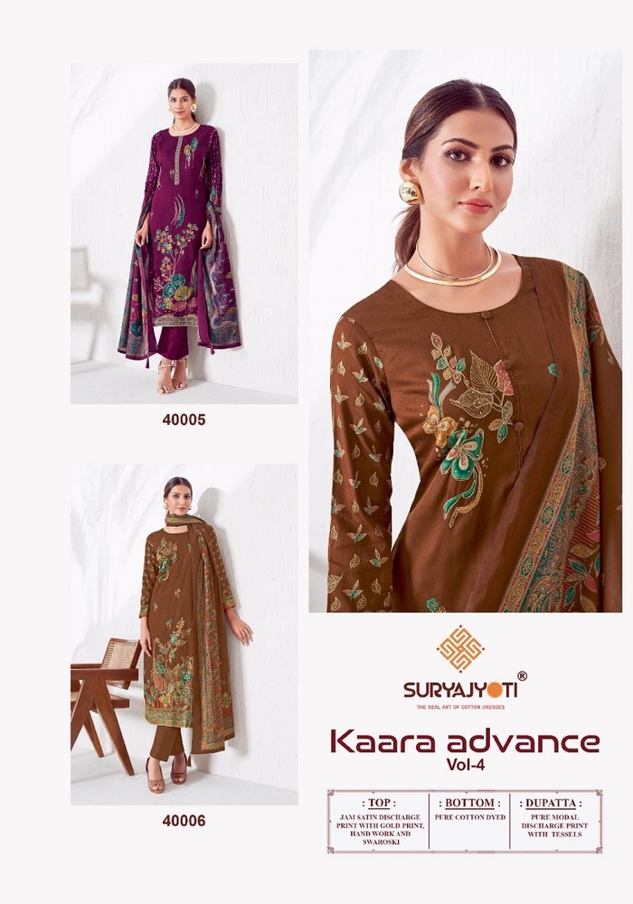 Suryajyori Kaara Advance Vol-4  Dress Material