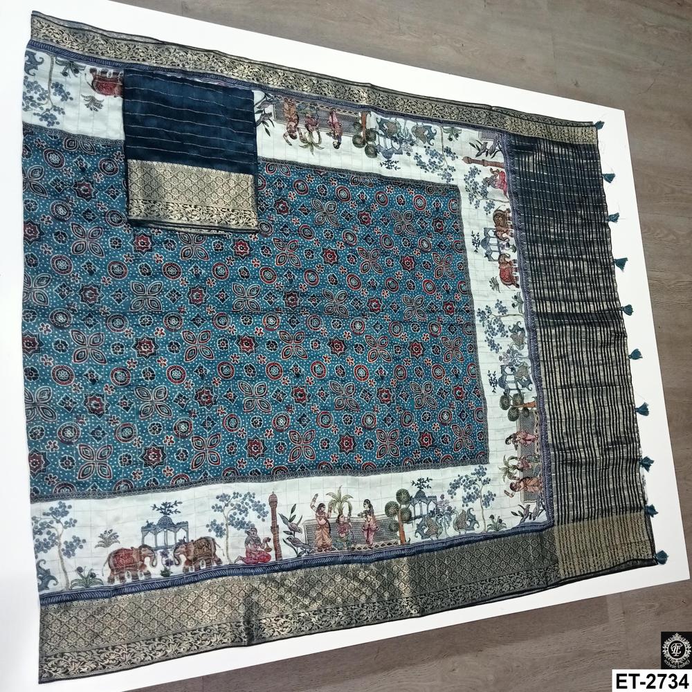Ajrakh Print Saree
