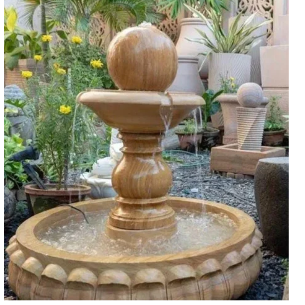 Weather-resistant Decorative Brown Sandstone Water Fountain