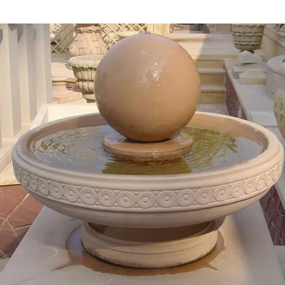 Weather-resistant Decorative Brown Sandstone Water Fountain