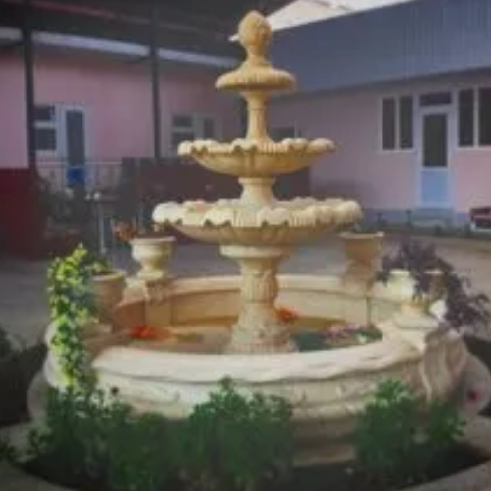 stone 3 tier water fountain