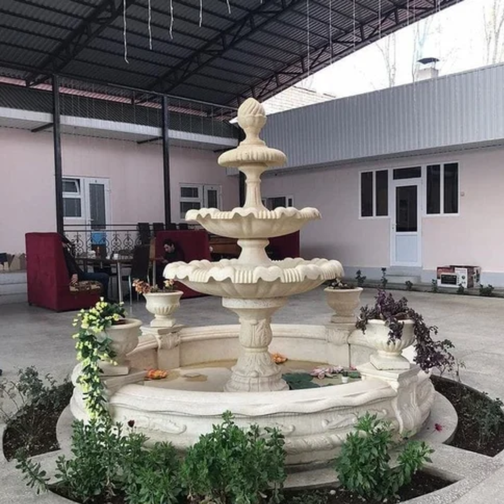 stone 3 tier water fountain