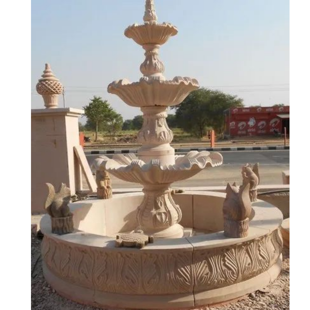 stone 3 tier water fountain